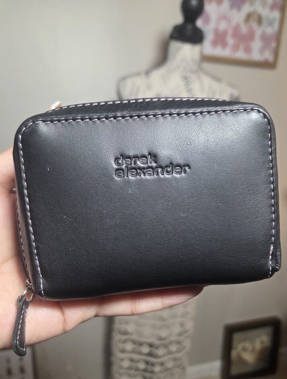 Derek Alexander Accordion Style Credit Card Holder Embossed Logo
